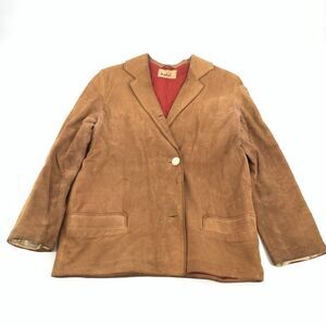 Vintage 1960s Hols' Goldeer Leather Deer Skin Blazer Jacket Small Medium Adult M